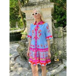 NEW ISLAPAYAL lisbon mini dress in lotus blue